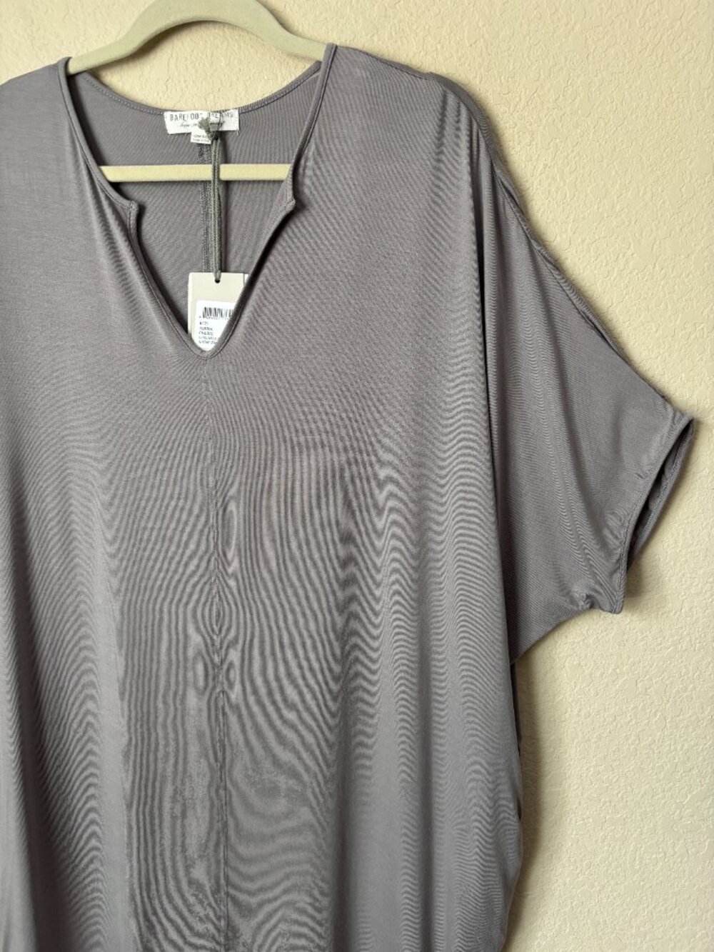 NEW Barefoot Dreams Luxe Milk Jersey Short Caftan in Pewter - Picture 7 of 12